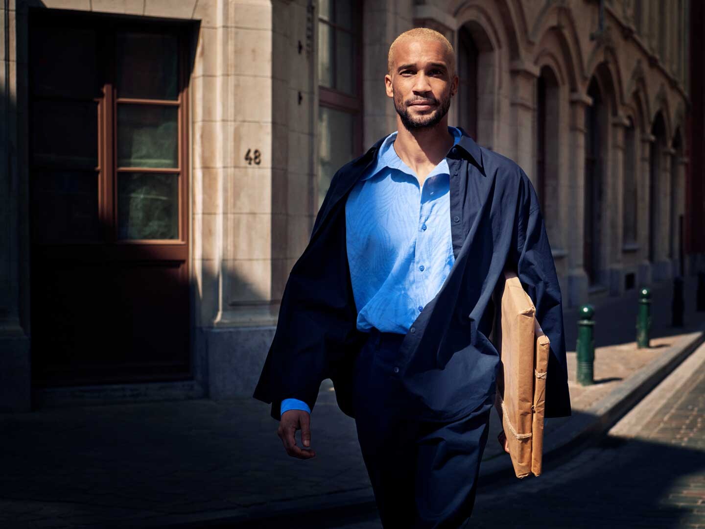 Man walking on street