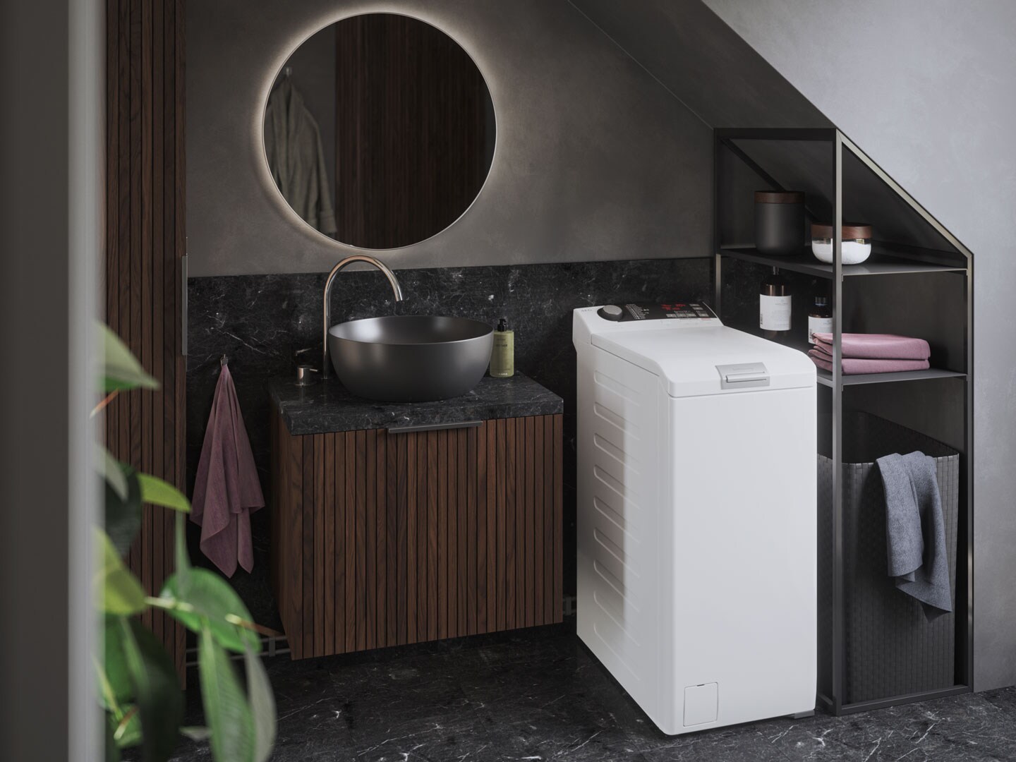 Space saving in bathroom