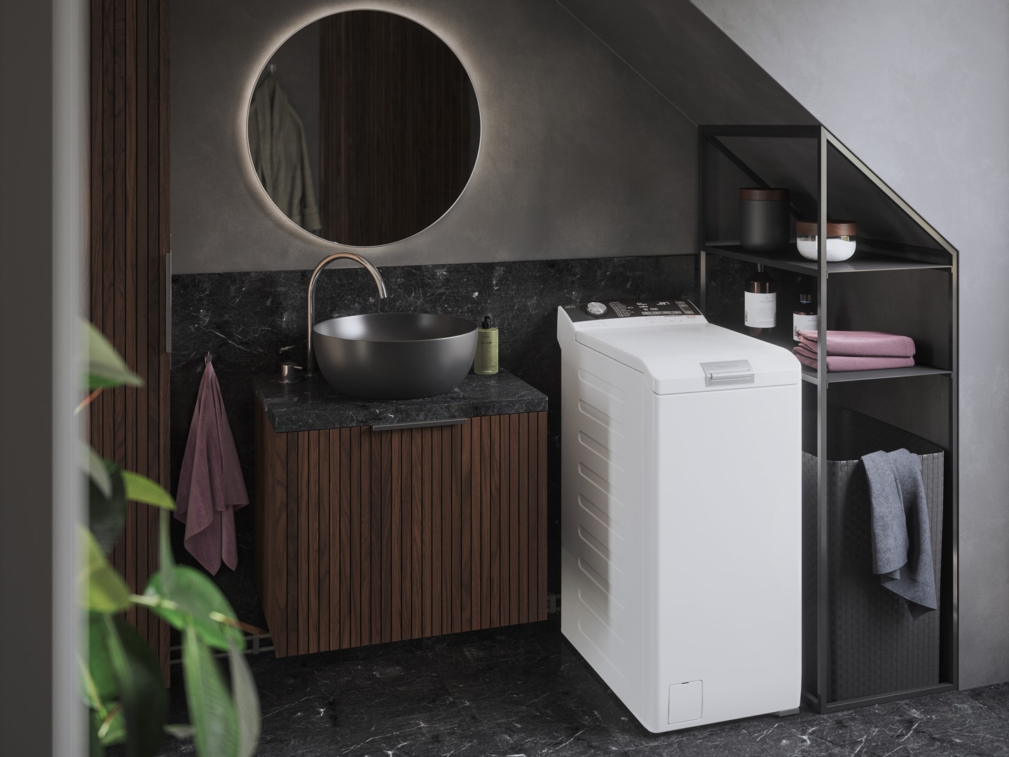 Space saving in bathroom